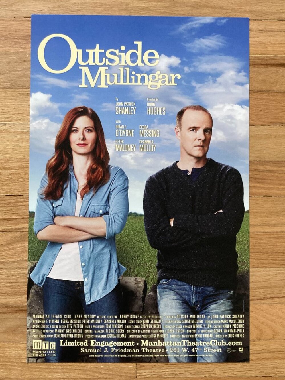 Outside Mullingar Broadway Window Card Poster Debra Messing Brian F O'Byrne 2014